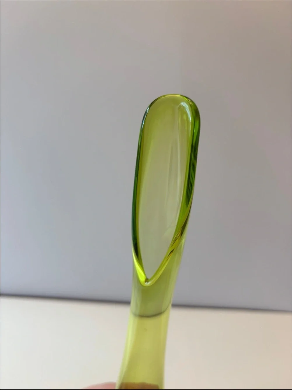 Vintage Viking petal bud swung green vase